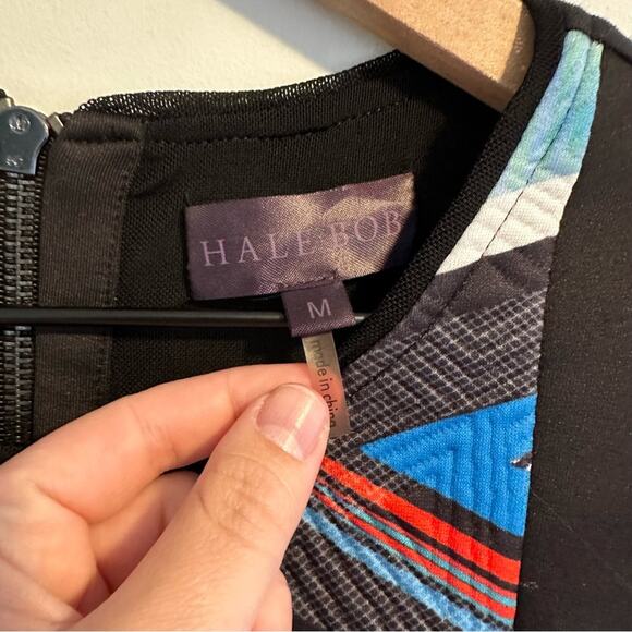 Hale Bob Blue Abstract Mini Dress Medium - Picture 9 of 10